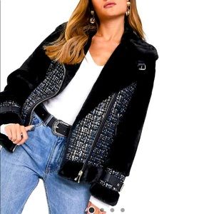 River island suedette jacket with faux fur